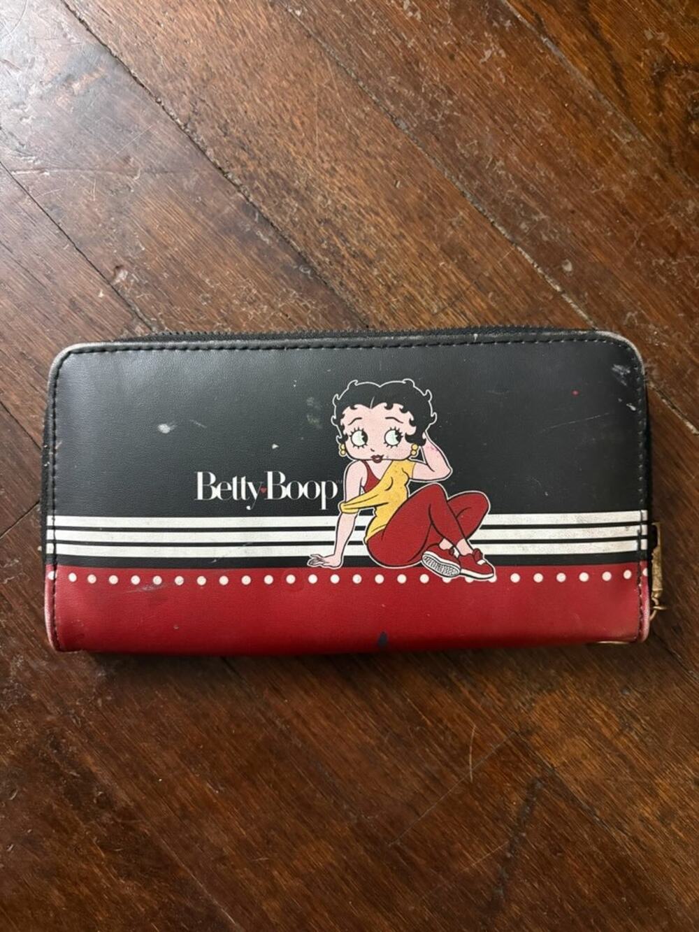 Betty Boop Zip Around Wallet Black Red Y2K Cartoon